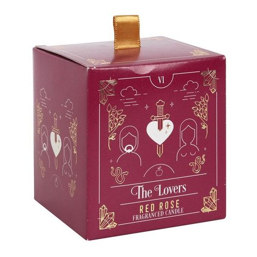 The Lovers Red Rose Tarot Candle | Inspired Creative Gifts | UK Supplier