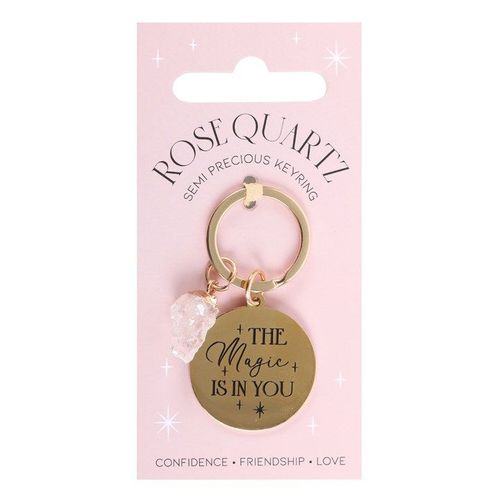 The Magic Is In You Rose Quartz Crystal Keyring | Inspired Creative Gifts
