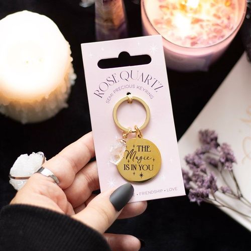 The Magic Is In You Rose Quartz Crystal Keyring | Inspired Creative Gifts