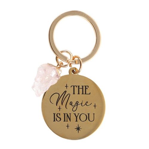 The Magic Is In You Rose Quartz Crystal Keyring | Inspired Creative Gifts