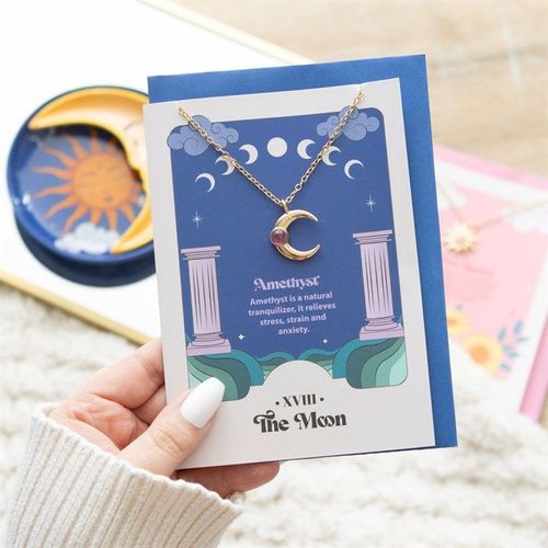 The Moon Celestial Amethyst Necklace Card | Inspired Creative Gifts | UK Supplier