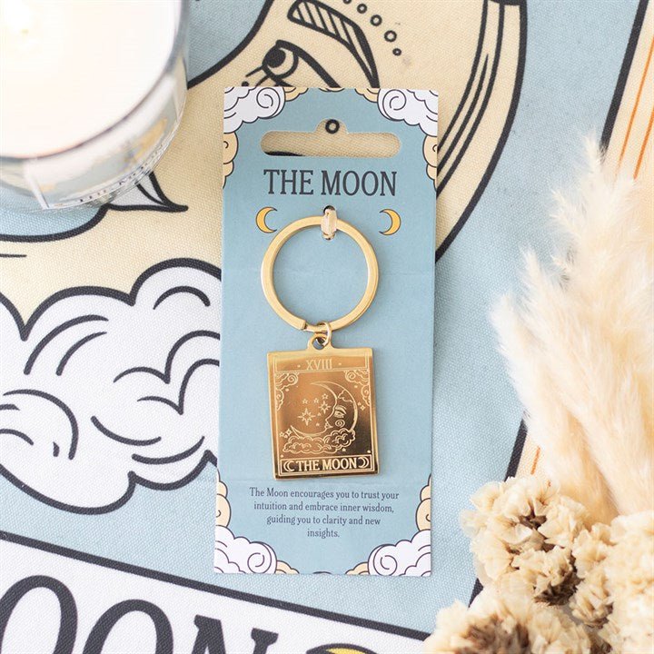 The Moon Vintage Tarot Keyring | Inspired Creative Gifts | UK Supplier