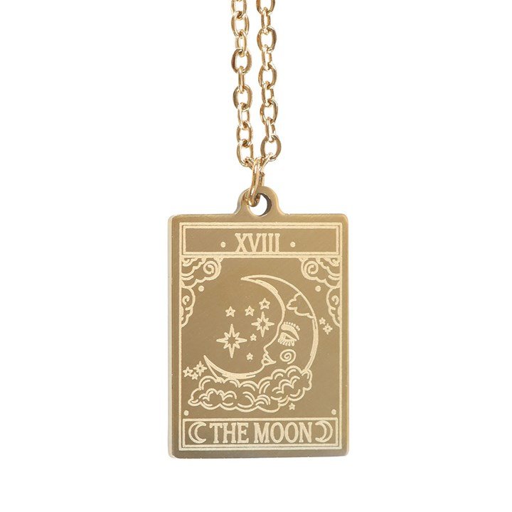 The Moon Vintage Tarot Necklace on Greeting Card | Inspired Creative Gifts | UK Supplier
