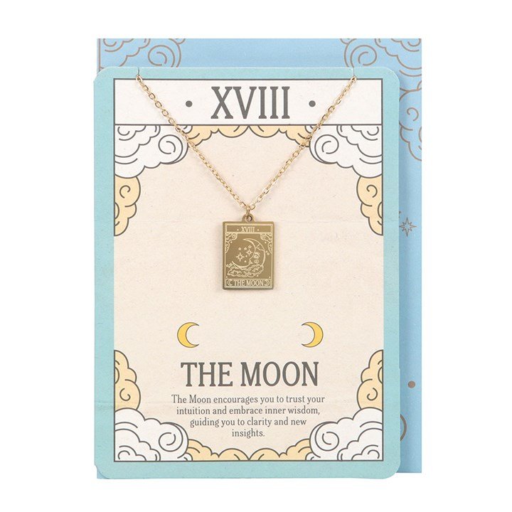 The Moon Vintage Tarot Necklace on Greeting Card | Inspired Creative Gifts | UK Supplier