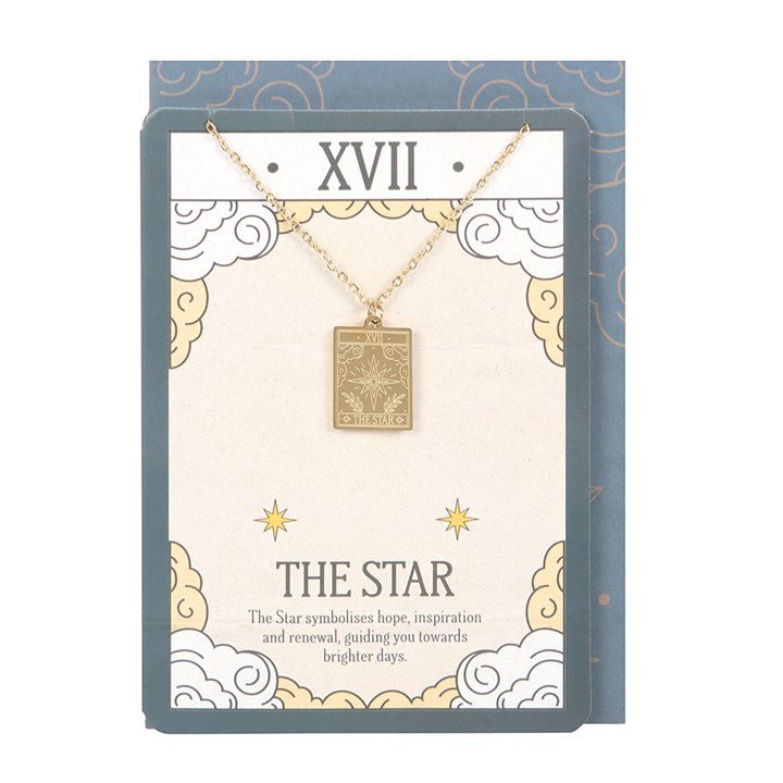 The Star Vintage Tarot Necklace on Greeting Card | Inspired Creative Gifts | UK Supplier