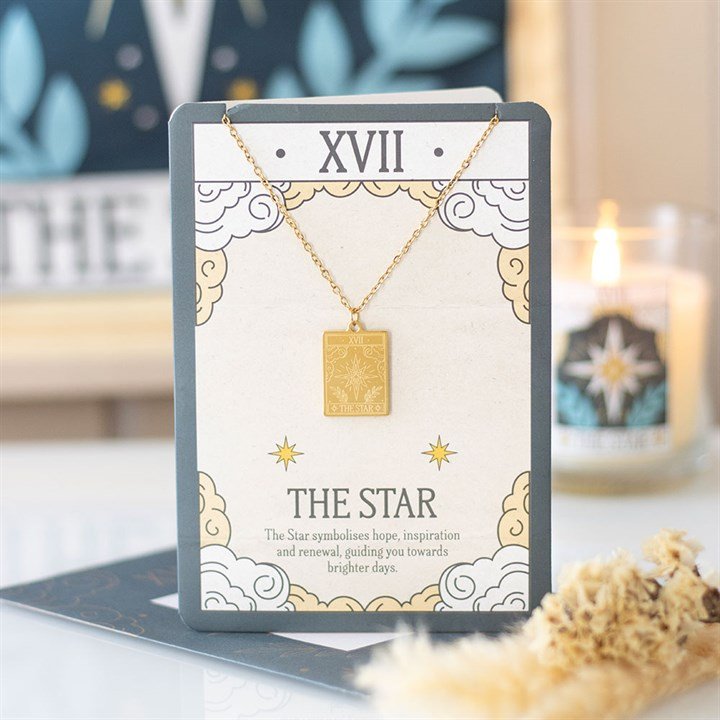 The Star Vintage Tarot Necklace on Greeting Card | Inspired Creative Gifts | UK Supplier
