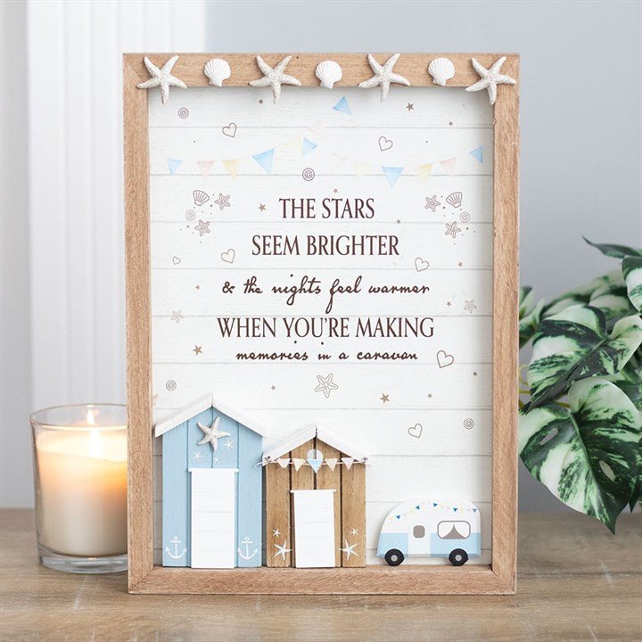 The Stars Seem Brighter 3D Shell Caravan Plaque | Inspired Creative Gifts | UK Supplier
