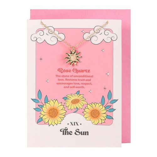 The Sun Celestial Rose Quartz Necklace Card | Inspired Creative Gifts | UK Supplier