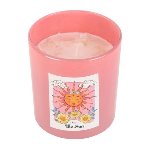 The Sun Rose Quartz Crystal Chip Candle | Inspired Creative Gifts | UK Supplier