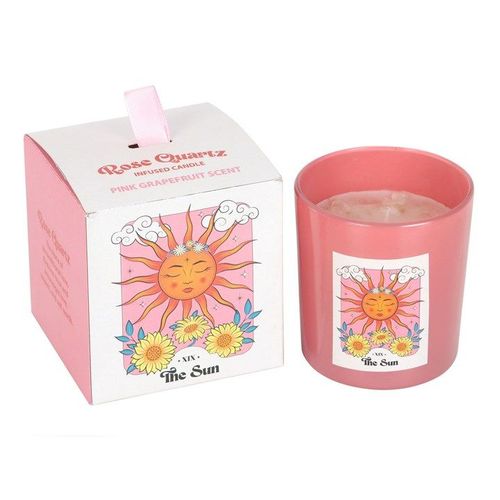 The Sun Rose Quartz Crystal Chip Candle | Inspired Creative Gifts | UK Supplier