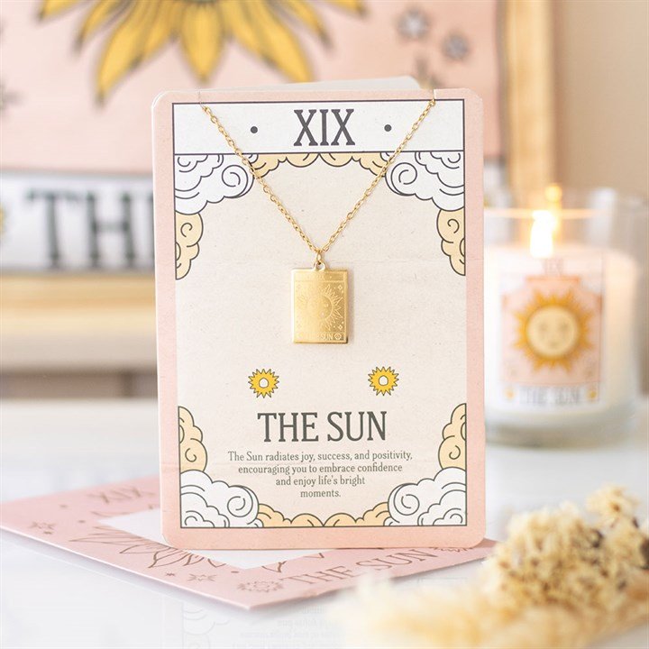 The Sun Vintage Tarot Necklace on Greeting Card | Inspired Creative Gifts | UK Supplier