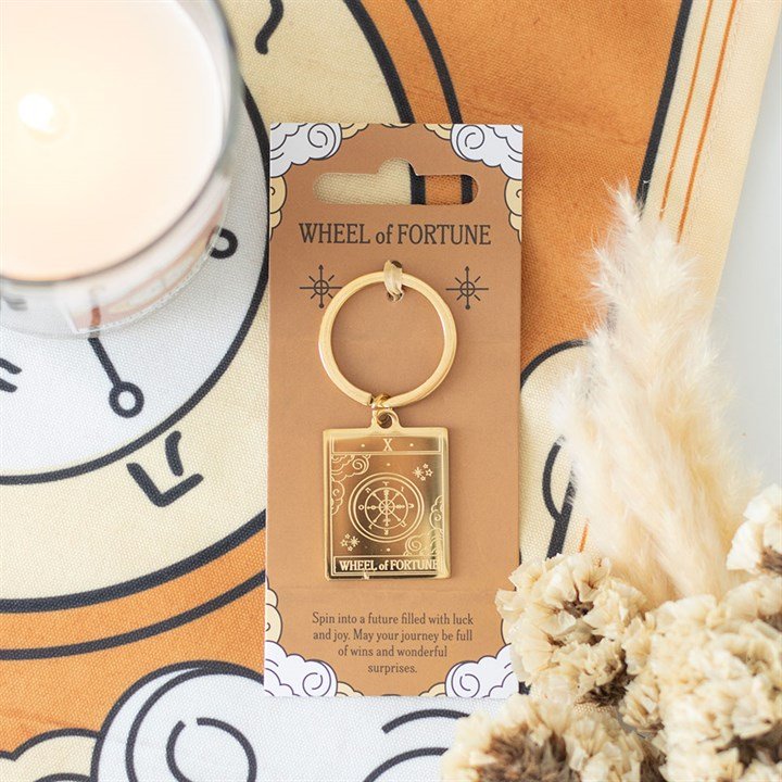 The Wheel of Fortune Vintage Tarot Keyring | Inspired Creative Gifts