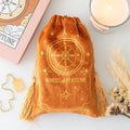 The Wheel of Fortune Vintage Tarot Velvet Drawstring Bag | Inspired Creative Gifts | UK Supplier