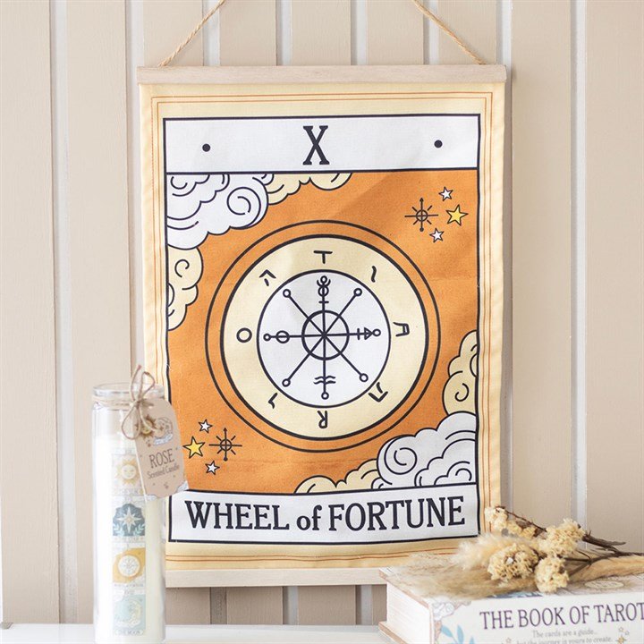 The Wheel of Fortune Vintage Tarot Wall Hanging | Inspired Creative Gifts | UK Supplier