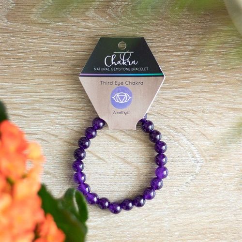 Third Eye Chakra Amethyst Gemstone Bracelet | Inspired Creative Gifts | UK Supplier