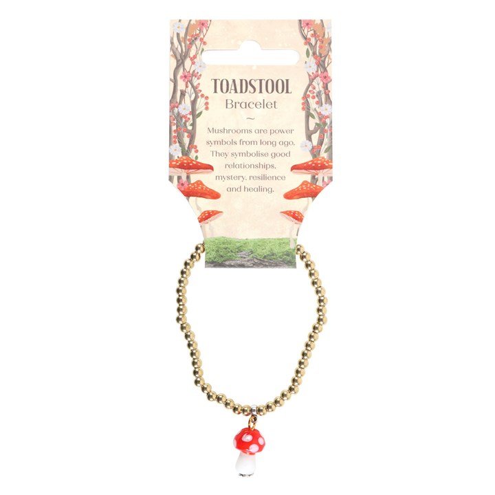 Toadstool Beaded Charm Bracelet | Inspired Creative Gifts | UK Supplier