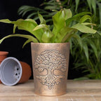 Tree of Life Bronze Terracotta Plant Pot by Lisa Parker | Inspired Creative Gifts | UK Supplier