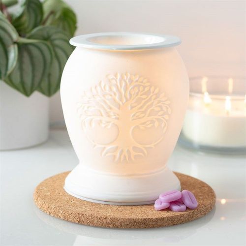 Tree of Life White Ceramic Electric Oil Burner and Wax Warmer | Inspired Creative Gifts | UK Supplier