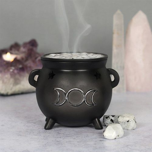 Triple Moon Cauldron Incense Cone Holder | Inspired Creative Gifts | UK Supplier
