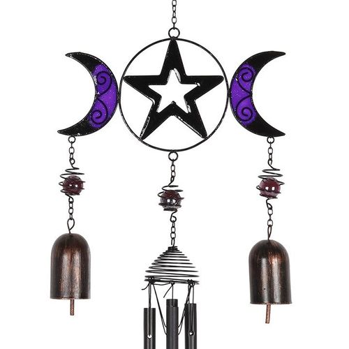 Triple Moon Windchime with Bells | Inspired Creative Gifts | UK Supplier
