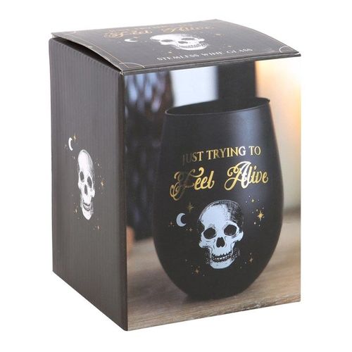 Trying to Feel Alive Stemless Wine Glass | Inspired Creative Gifts | UK Supplier