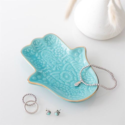 Turquoise Hamsa Hand Jewellery Dish | Inspired Creative Gifts | UK Supplier