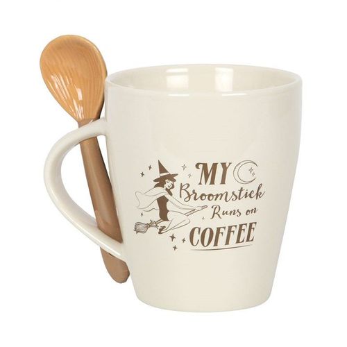 My Broomstick Runs on Coffee Mug and Spoon Set - Mugs - Inspired Creative Gifts