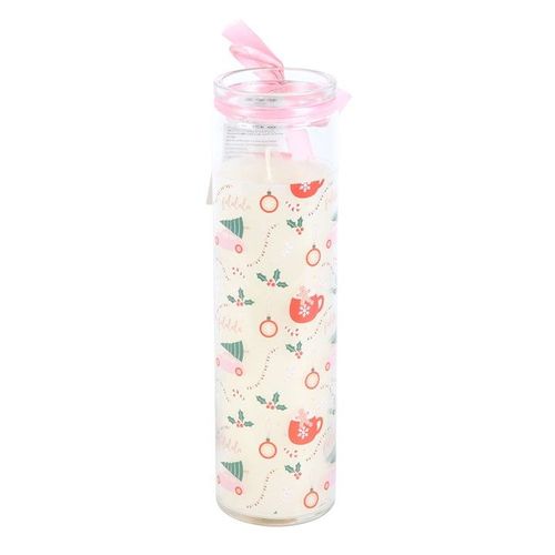 Sugarplum Fun Christmas Print Tube Candle - Candles - Inspired Creative Gifts