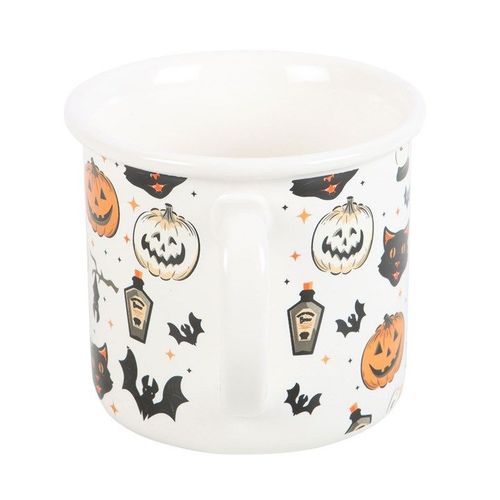 Spooky Cat and Pumpkin Print Mug - Mugs - Inspired Creative Gifts