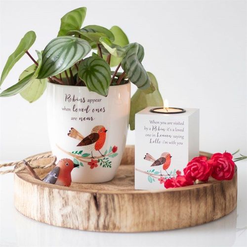 Visited by a Robin Tealight Holder - Candle Holders - Inspired Creative Gifts