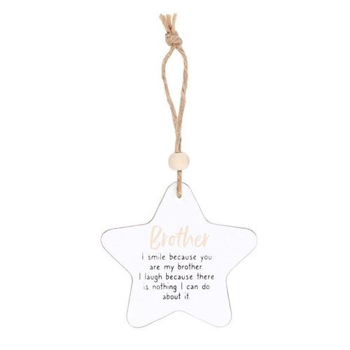 Brother Hanging Star Sentiment Sign - Sign - Inspired Creative Gifts