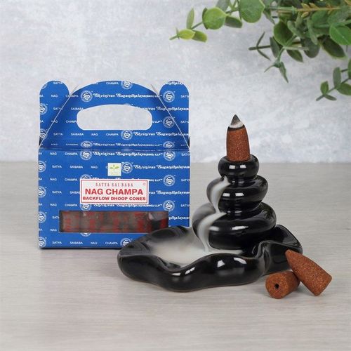 Set of 6 Packets of Satya Nag Champa Backflow Dhoop Cones - Inspired Creative Gifts