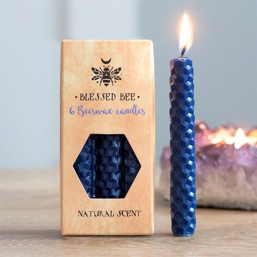 Set of 6 Blue Beeswax Spell Candles - Candles - Inspired Creative Gifts