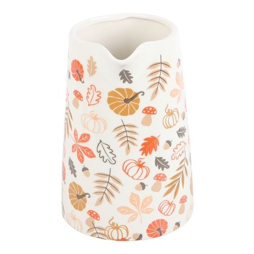17cm Autumn Leaves and Pumpkins Ceramic Flower Jug - Tableware - Inspired Creative Gifts