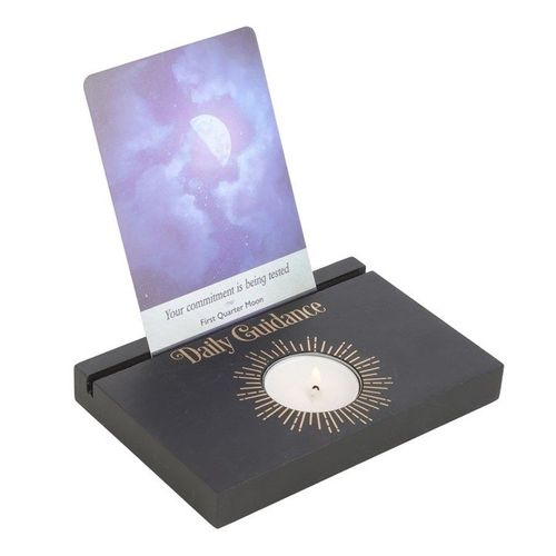 Black Daily Guidance Tarot Card Stand Tealight Holder - Candle Holders - Inspired Creative Gifts