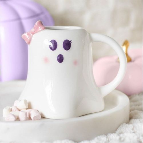 Mrs Boo Ghost Shaped Mug with Bow - Mugs - Inspired Creative Gifts