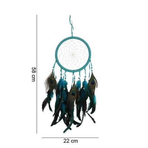 Turquoise Peacock Feather Dreamcatcher - Dreamcatchers - Inspired Creative Gifts