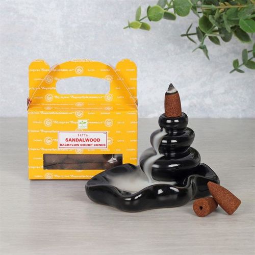 Set of 6 Packets of Satya Sandalwood Backflow Dhoop Cones - Inspired Creative Gifts