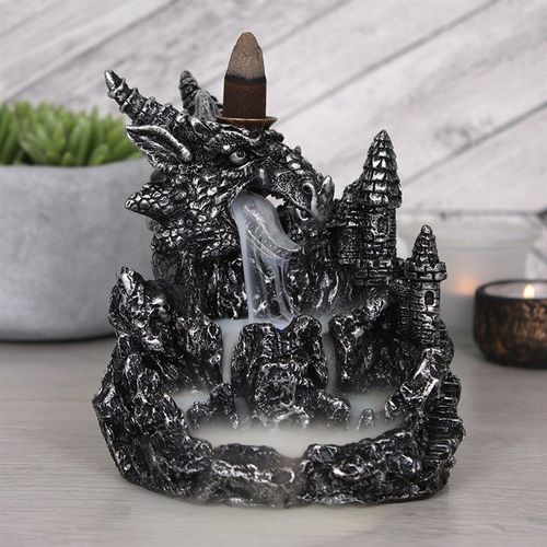 Silver Dragon Backflow Incense Burner With Light - Inspired Creative Gifts
