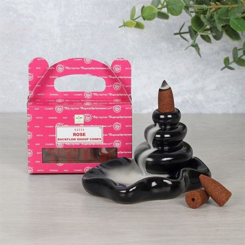 Set of 6 Packets of Satya Rose Backflow Dhoop Cones - Inspired Creative Gifts