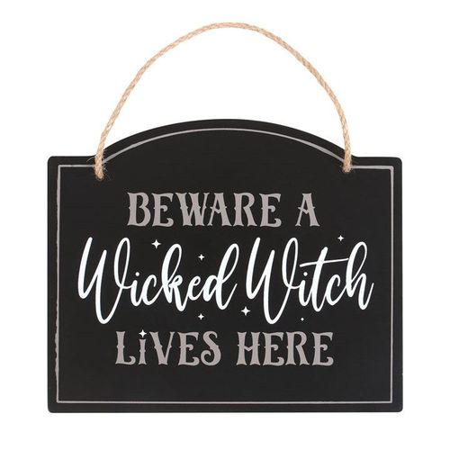 Beware A Wicked Witch Lives Here Hanging Sign - Sign - Inspired Creative Gifts