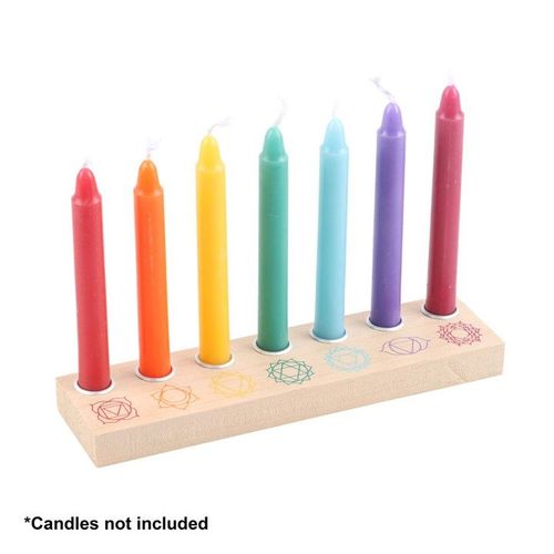 Seven Chakras Wooden Energy Candle Holder - Candle Holders - Inspired Creative Gifts