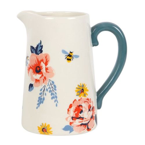 17cm Bee-utiful Floral Ceramic Flower Jug - Tableware - Inspired Creative Gifts