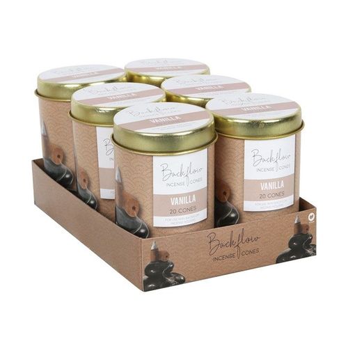 6 Tins of  Elements Vanilla Jumbo Backflow Cones - Backflow Burners & Cones - Inspired Creative Gifts