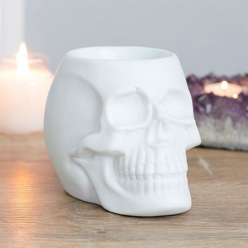 White Skull Oil Burner - Oil Burner - Inspired Creative Gifts
