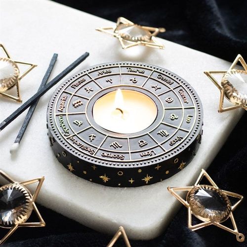 Astrology Wheel Tealight Candle Holder - Candle Holders - Inspired Creative Gifts