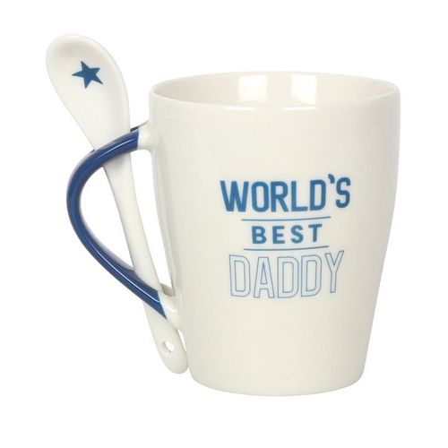 World's Best Daddy Ceramic Mug and Spoon Set - Mugs - Inspired Creative Gifts