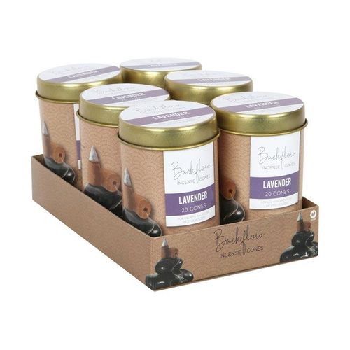 6 Tins of Elements Lavender Jumbo Backflow Cones - Backflow Burners & Cones - Inspired Creative Gifts
