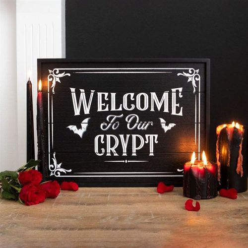 Welcome To Our Crypt Wall Plaque - Sign - Inspired Creative Gifts