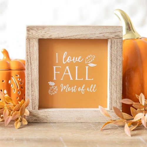 Orange I Love Fall Most of All Wooden Frame Sign - Sign - Inspired Creative Gifts